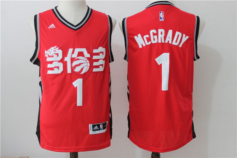 Men Toronto Raptors #1 Mccrady Red Adidas NBA Jerseys
